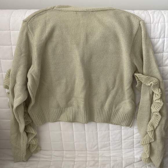 Green cardigan with frills - Picture 4 of 4